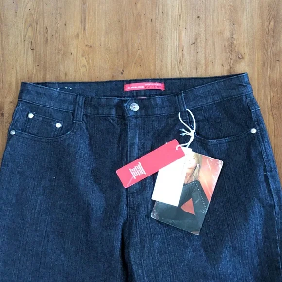 New Cosmopolitan JeansWear Embroidered Blackest Blue High Rise Boot Cut Jeans 14 - Picture 11 of 14